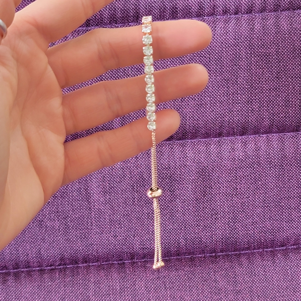 Rose Gold Cubic Zirconia adjustable bracelet